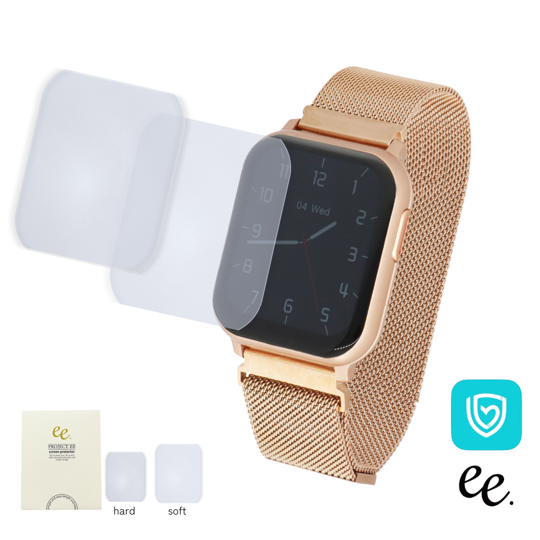 【5周年スペシャルセット】EE02 シュガーホワイト×グレージュシリコンベルト+お好みのベルト+保護フィルム≪バッテリープレゼント≫