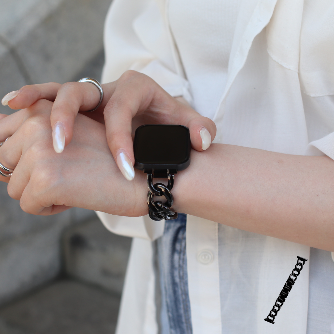 EE03 スマートウォッチ ブラックxステンレスメッシュブラック  BK M BKマグネット式 ミラネーゼループ ベルト幅20mm