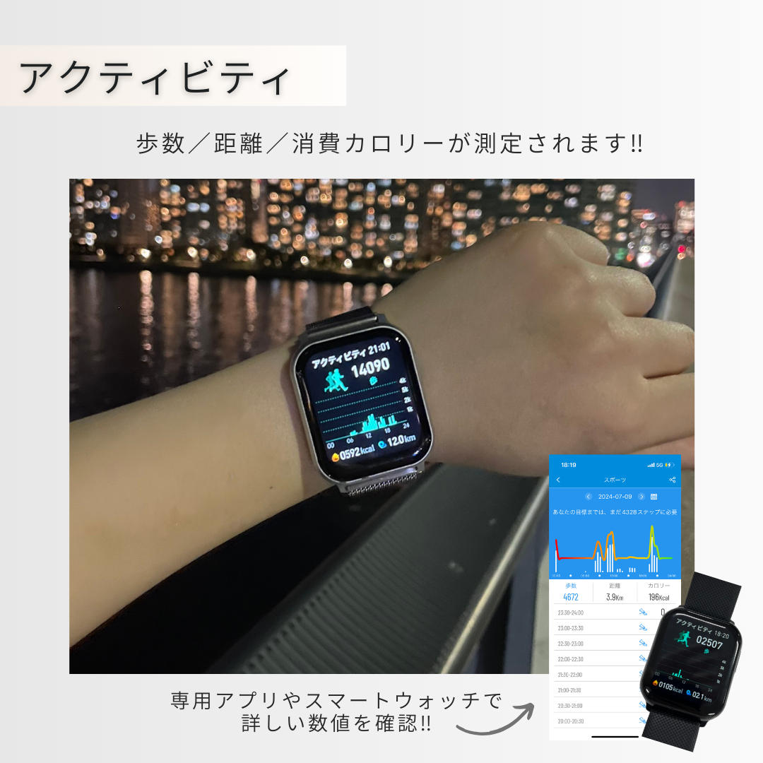 【リニューアル登場✨】EE02 スマートウォッチシュガーホワイトxグレージュ EastEnd002 WH AP GR シリコンラバー ベルトバンド 替えベルト付き ベルト幅22mm