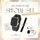 【５周年スペシャルセット】EE02 ゴールド×ブラックシリコンベルト＋お好みのベルト＋保護フィルム≪バッテリープレゼント≫