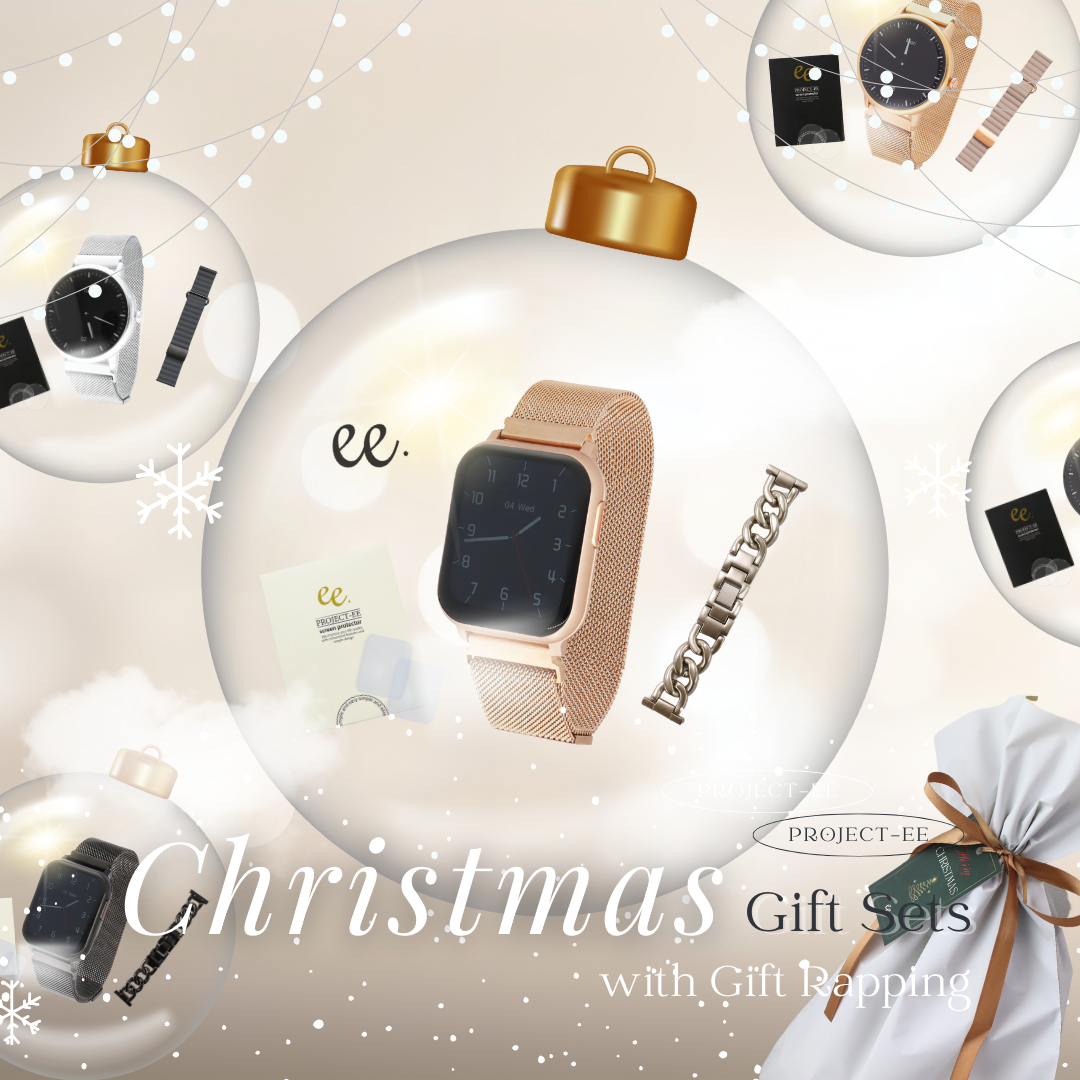 【クリスマスセット】EE02 ブラックステンレスメッシュベルト＋アクセサリーチェーンベルトBlack＋保護フィルム