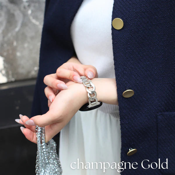 【クリスマスセット】EE02 ゴールドステンレスメッシュベルト＋アクセサリーチェーンベルトChampagne Gold＋保護フィルム