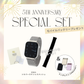 【５周年スペシャルセット】EE03 シルバーステンレスメッシュベルト＋お好みのベルト＋保護フィルム≪バッテリープレゼント≫