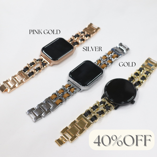 【EE02＆EE02 Plus対応】レザーチェーンベルト　付け替えベルト22mm