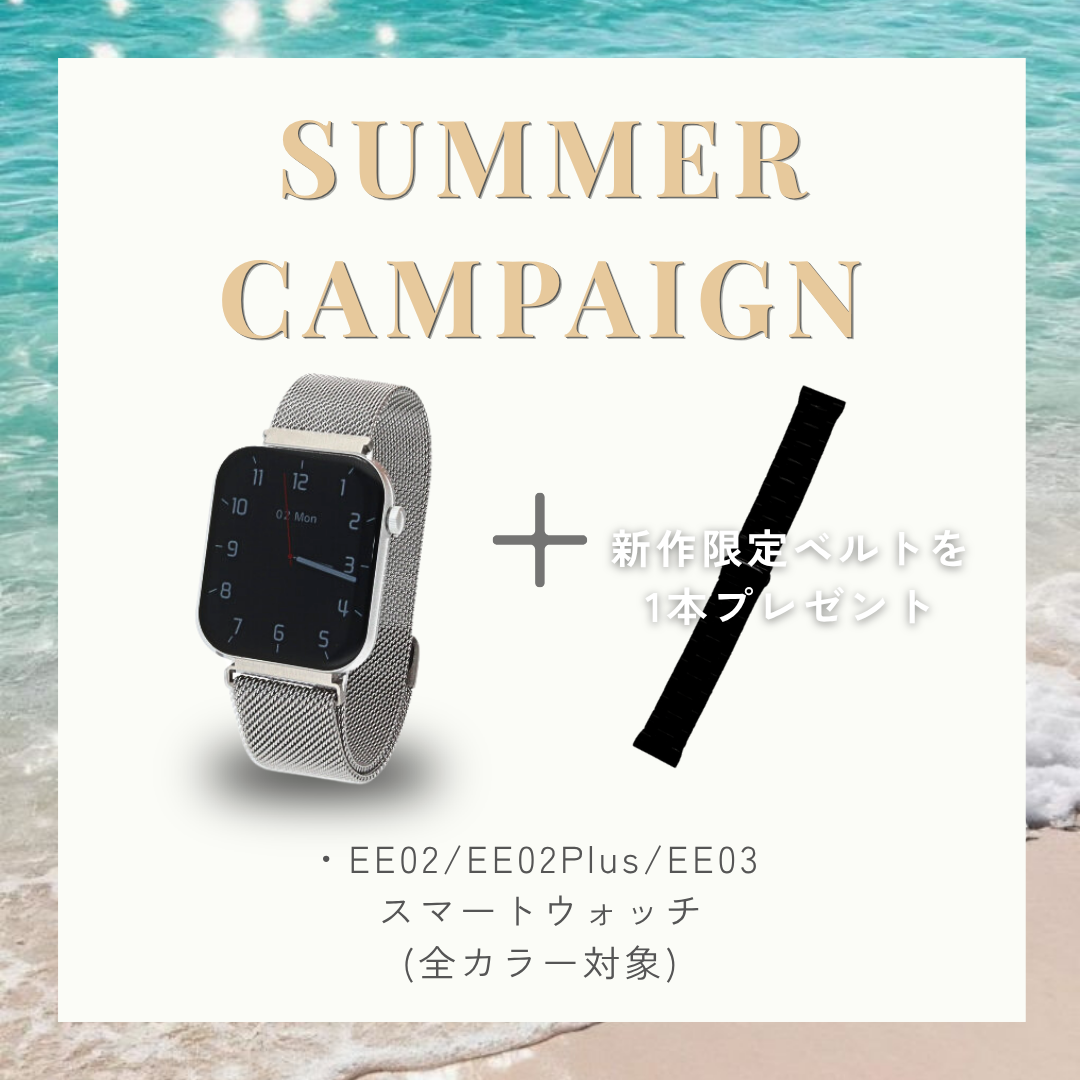 【Summer Campaign】EE03シルバーステンレスメッシュベルト＋新作限定ベルト(選択可能)