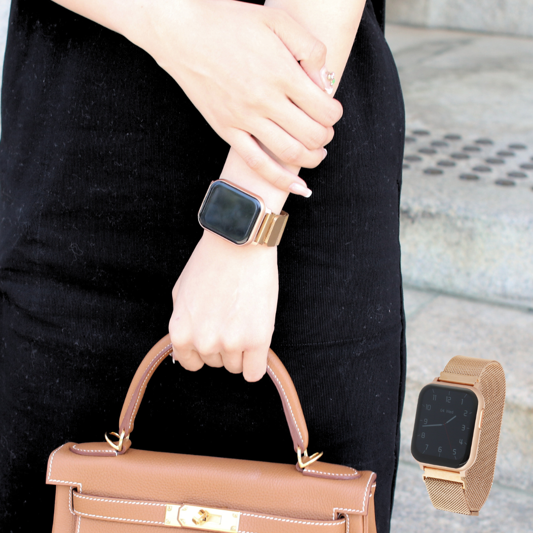 【５周年スペシャルセット】EE02 ゴールドステンレスメッシュベルト＋お好みのベルト＋保護フィルム≪バッテリープレゼント≫