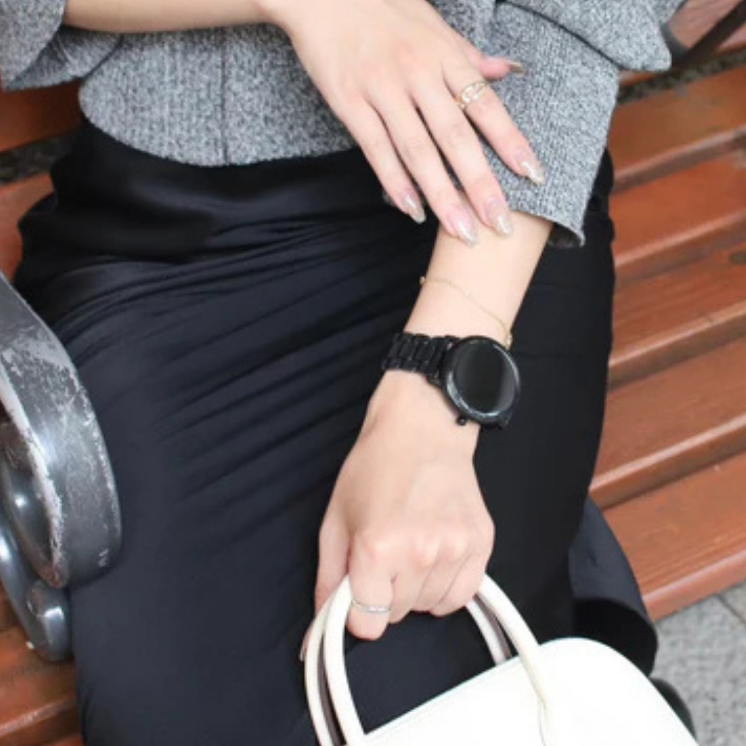 【クリスマスセット】EE02Plus ブラックステンレスメッシュベルト＋レザーマグネットベルトBlack＋保護フィルム