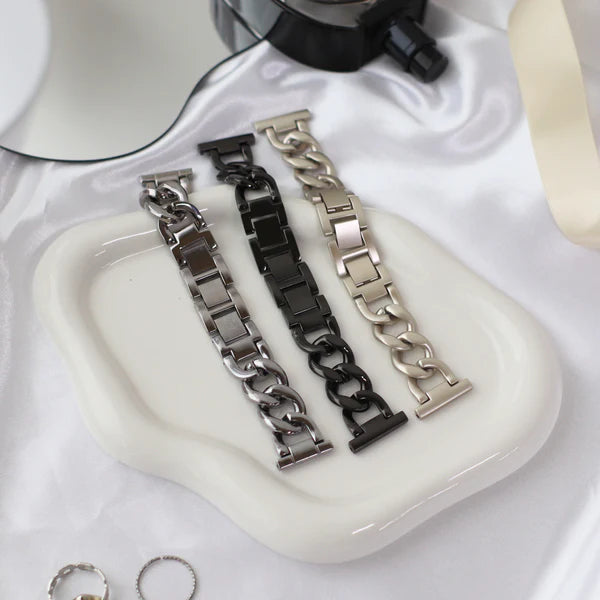 【クリスマスセット】EE03 ブラックステンレスメッシュベルト＋アクセサリーチェーンベルトBlack＋保護フィルム