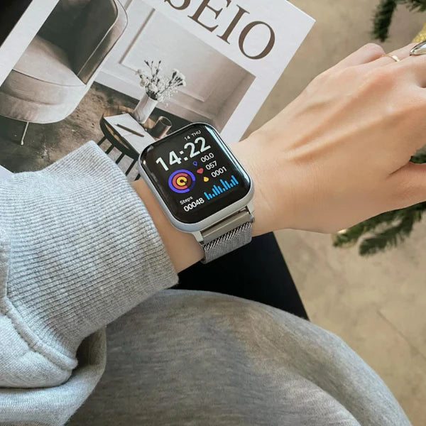 【クリスマスセット】EE02 シルバーステンレスメッシュベルト＋アクセサリーチェーンベルトSilver＋保護フィルム